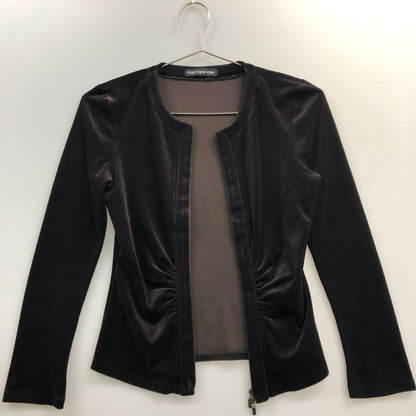 美品◆フォクシー ニューヨーク トップス  ストレッチベロア 23377 レディース サイズF ブラウン FOXEY NEW YORK 【AFB46】