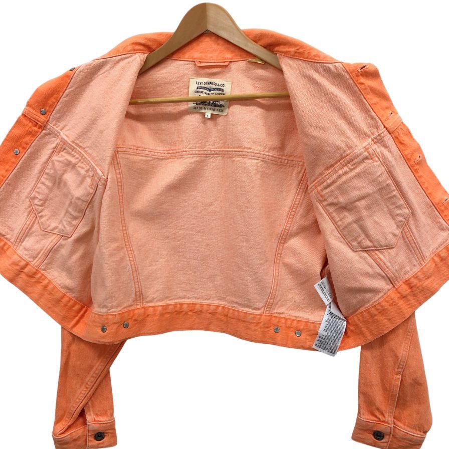 中古◆リーバイス ショート丈デニムジャケット PC9-84754-0002 オレンジ サイズS レディース サードタイプ LEVI STRAUSS & CO. 【AFB11】
