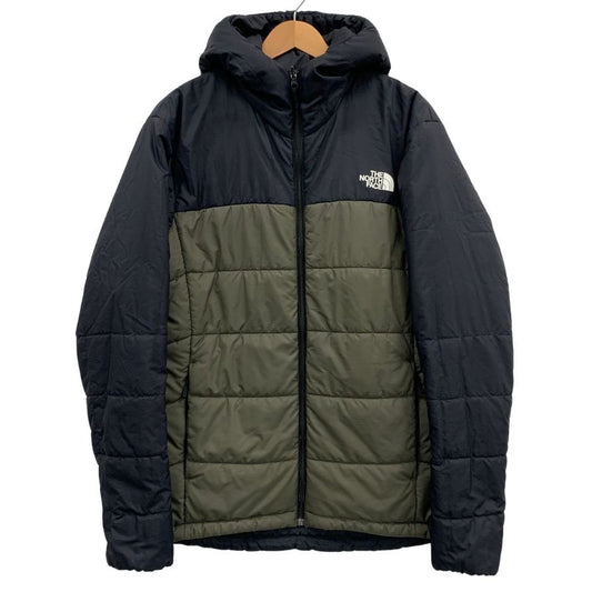 美品◆ザ ノースフェイス リバーシブル NY82180 ダウンジャケット フーディ メンズ カーキ ブラック サイズL THE NORTH FACE 【AFA21】