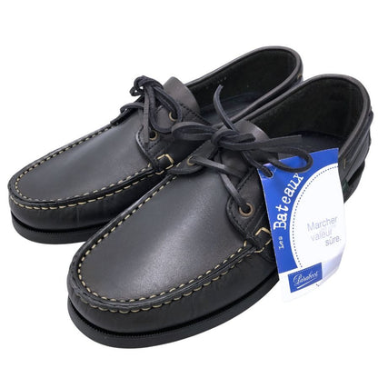 パラブーツ レザーデッキシューズ バース ブラック メンズ UK8 PARABOOT BARTH デッキシューズ 約26.5cm【LA】【中古】