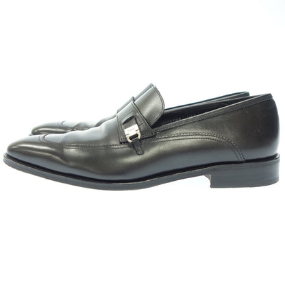 Very good condition ◆Salvatore Ferragamo leather shoes strap loafers men's black size 8 Salvatore Ferragamo [AFC35] 