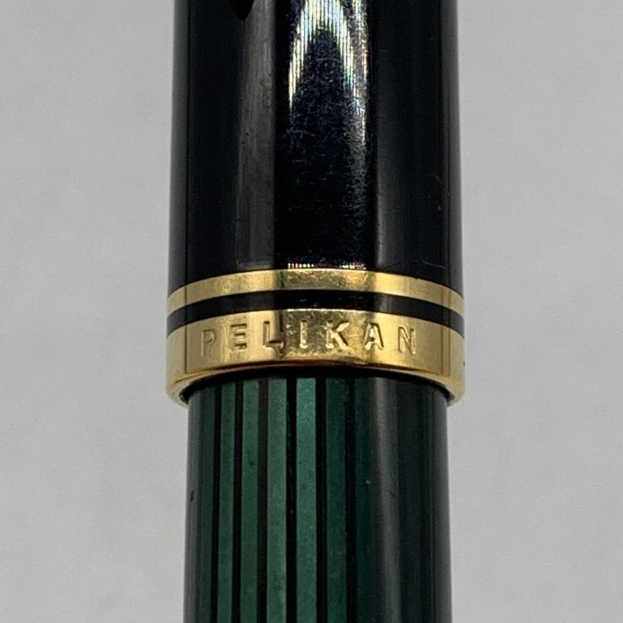 ペリカン 万年筆 スーベレーン 緑縞 ストライプ ペン先18C-750 F字 PELIKAN Souveran【AFI8】