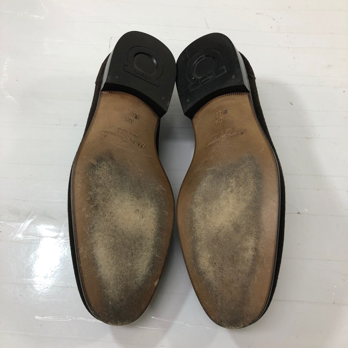 フェラガモ ビットローファー ガンチーニ Uチップ スエード ブラウン サイズUK6.5EEE メンズ Salvatore Ferragamo 約25.0cm【AFC30】