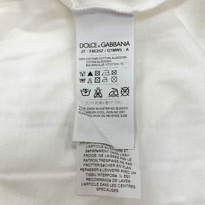 美品◆ドルチェ&ガッバーナ  Tシャツ ロゴ ラインストーン レデイース サイズ40 ホワイト D&G DOLCE&GABBANA 【AFB26】
