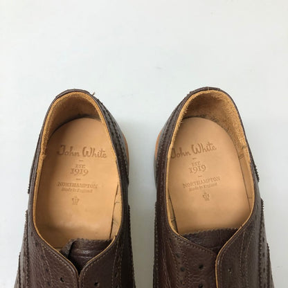 ジョンホワイト ウィングチップ レザーシューズ KB202 ブラウン サイズ6.5 メンズ John White 約25.5cm【AFD4】