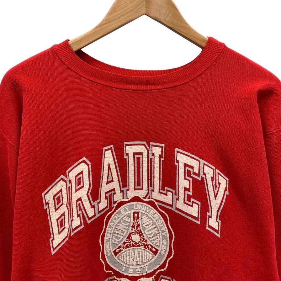 美品◆チャンピオン リバースウィーブ スウェット レッド BRADLEY UNIVERSITY メンズ サイズXXL レッド champion REVERSE WEAVE 【AFB43】