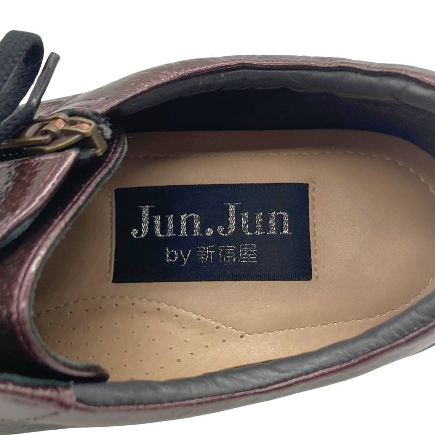 ジュンジュンバイ新宿屋 スニーカー 2210 レザー パープル ブラック レディース サイズ23.5 Jun.Jun by shinjukuya 約23.5cm【7-9】