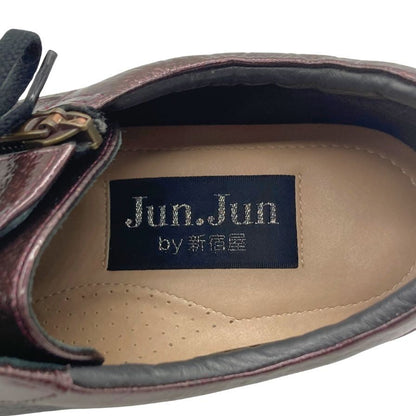 ジュンジュンバイ新宿屋 スニーカー 2210 レザー パープル ブラック レディース サイズ23.5 Jun.Jun by shinjukuya 約23.5cm【7-9】