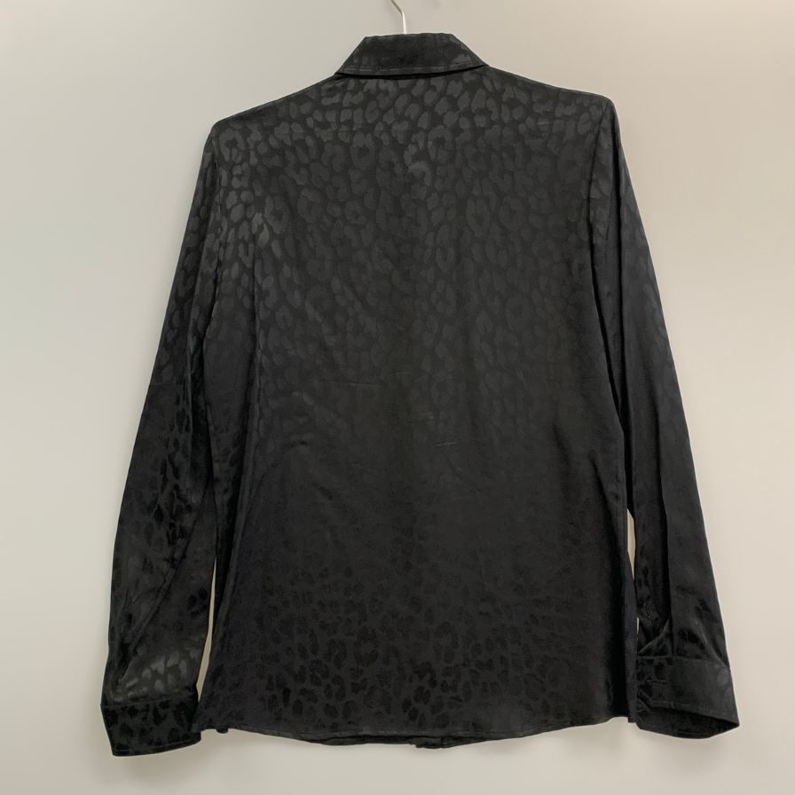 美品◆グッチ 長袖シャツ レオパード シルク ブラック サイズ40 レディース 309580 GUCCI 【AFB18】