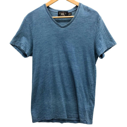 美品◆ダブルアールエル ラルフローレン 半袖Tシャツ Vネック ブルー メンズ サイズS RRL RALPH LAUREN 【AFB46】