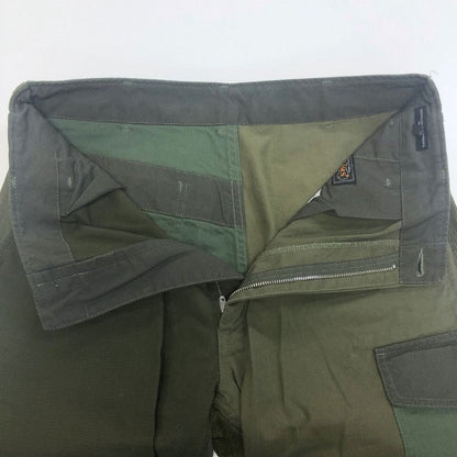 エンジニアードガーメンツ ビームス別注 ストレートパンツ コーデュロイ切替 USA製 グリーン×カーキ メンズ サイズ32 ENGINEERED GARMENTS BEAMS 【AFB15】