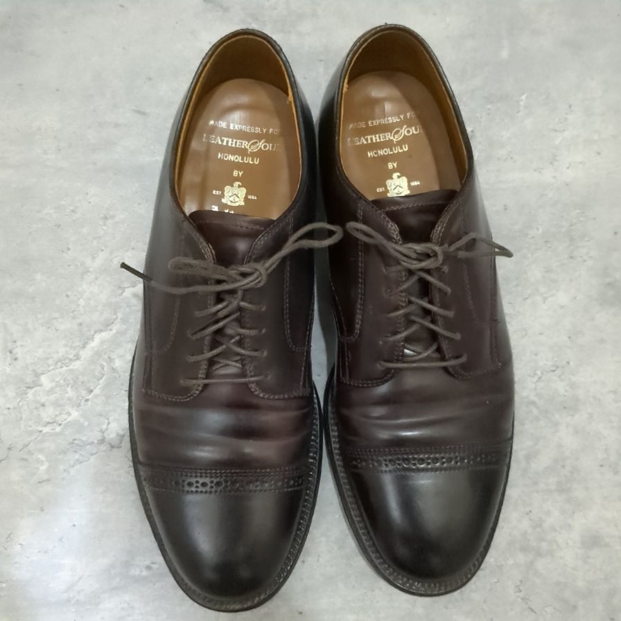 オールデン 43518 パンチドキャップトゥ コードバン ダークバーガンディ メンズ サイズUS8D ALDEN ビジネスシューズ 約26.0cm【LA】【中古】