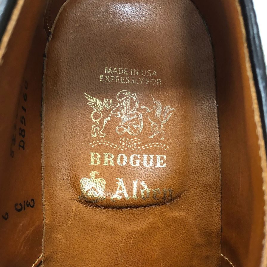 オールデン ブローグ別注 D85160 外羽根 キャップトゥ― コードバン メンズ サイズ US6 ダークブラウン  ALDEN ビジネスシューズ 約24.0cm【LA】【中古】