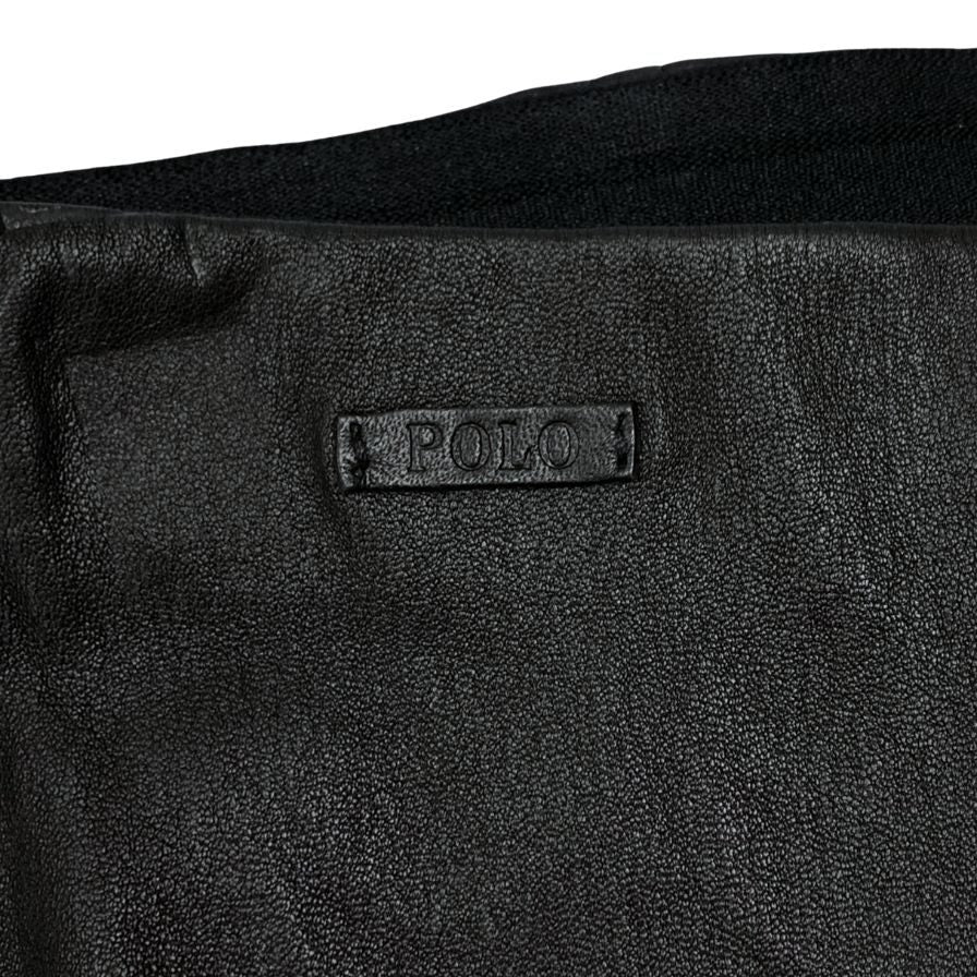 ポロ ラルフローレン レザー パンツ レギンスタイプ ウエストゴム レディース ラムスキン 裾ジップ サイズS ブラック Polo Ralph Lauren 【AFB10】