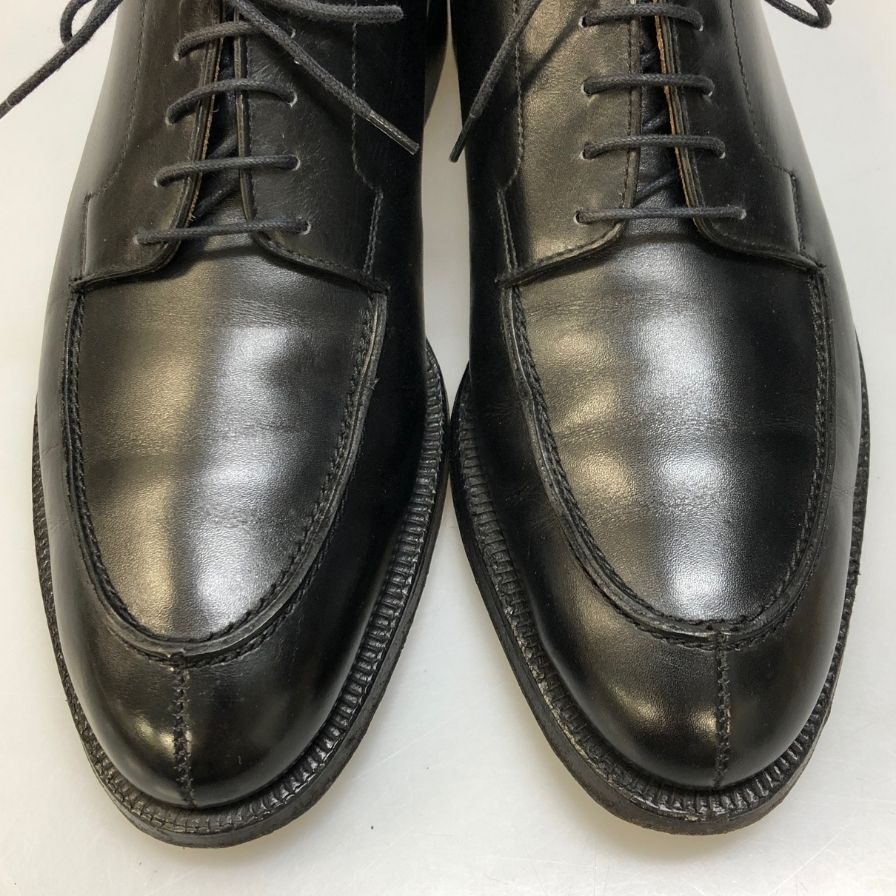 ピール＆コー レザーシューズ ブルックスブラザーズ別注 Uチップ カーフ ブラック サイズ7D PEAL＆Co 約25.5cm【AFC40】
