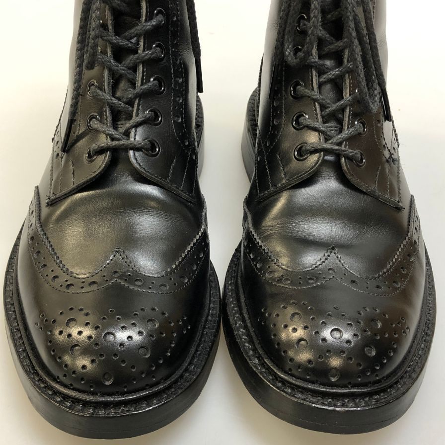 トリッカーズ 5634 ストゥー ウィングチップ メンズ サイズ 5 ブラック Trickers 約24.0cm【AFD9-2】