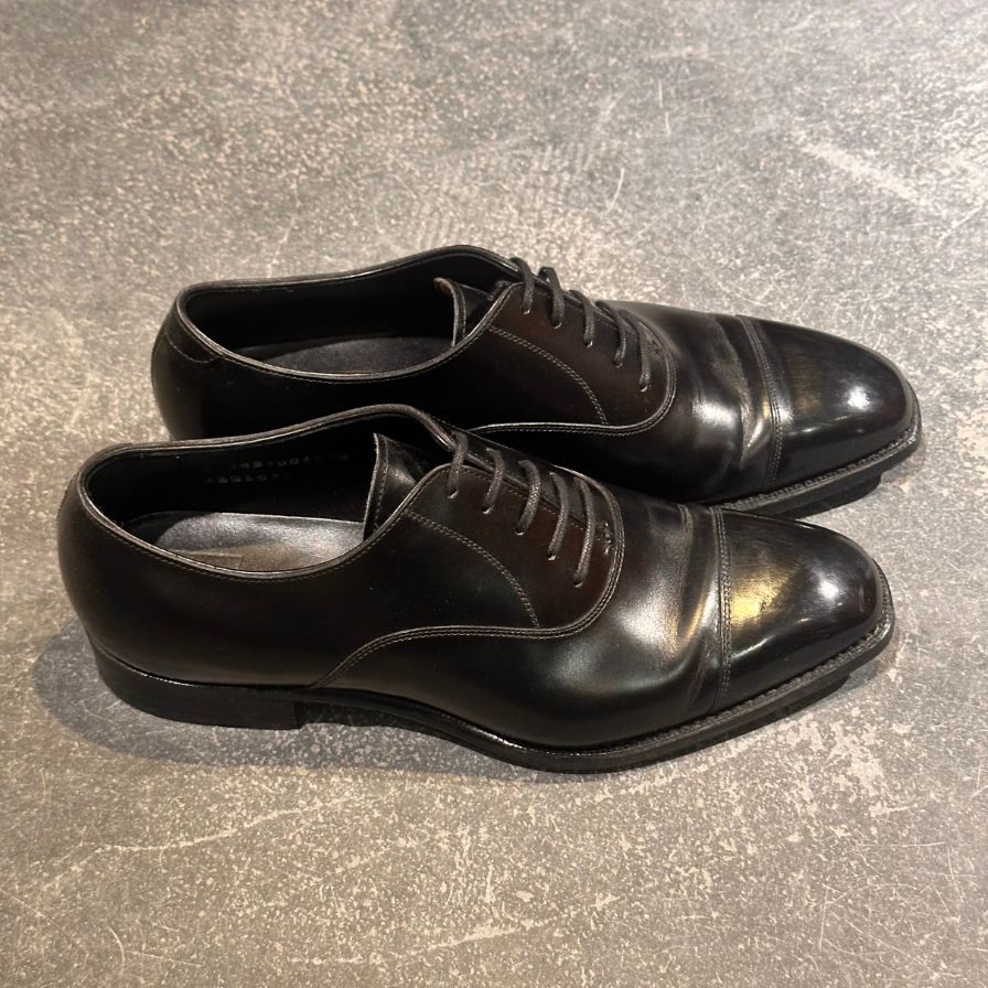 三陽山長 友也 ストレートチップ カーフ ブラック サイズUK6 ビジネスシューズ 約24.0cm【LA】【中古】