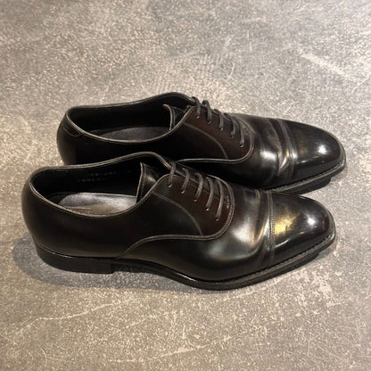 三陽山長 友也 ストレートチップ カーフ ブラック サイズUK6 ビジネスシューズ 約24.0cm【LA】【中古】