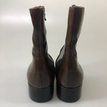 バリー レザーブーツ 598031 サイドジップ カーフ フロントBロゴ ブラウン サイズUK5.5E レディース BALLY 約24.5cm【YB4】