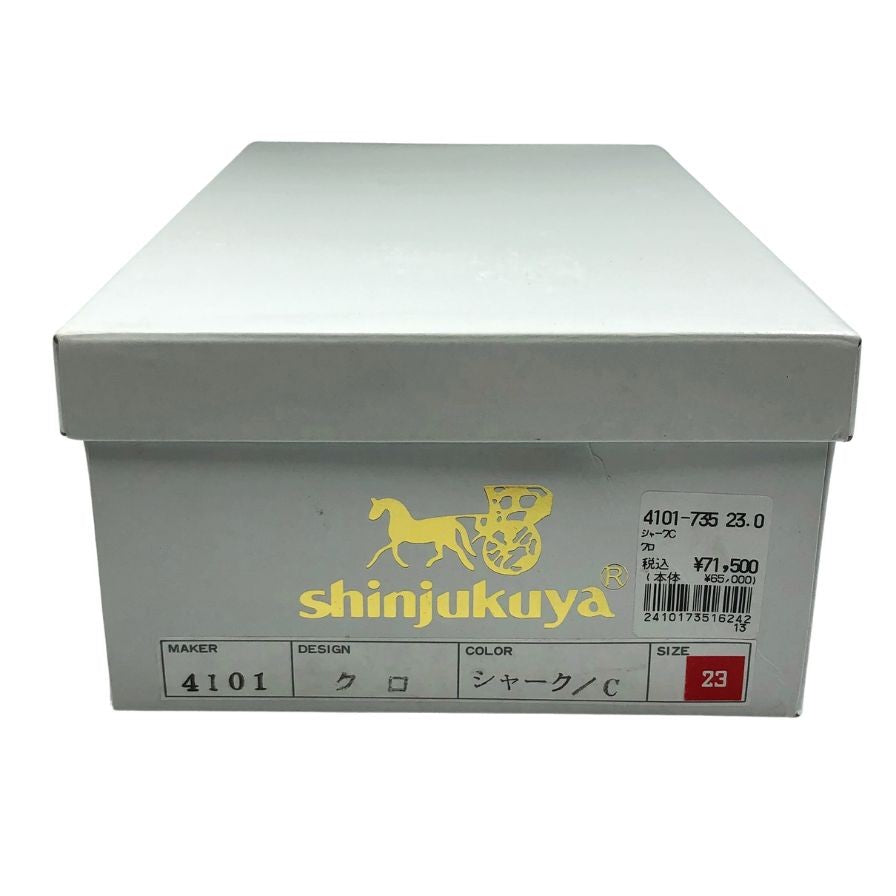 新宿屋 レザーパンプス シャーク 4101-735 ブラック 23.0cm レディース shinjukuya 約23.0cm【7-6】