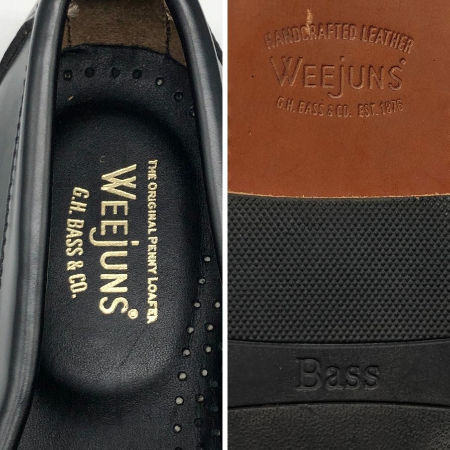 ジーエイチバス ローファー ウィージャンズ ラーソン サイズ8.0 メンズ ブラック ホワイト G.H.Bass&Co. WEEJUNS LARSON ローファー 約26.5cm【LA】【中古】