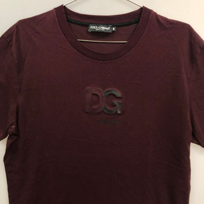 極美品◆ドルチェ＆ガッバーナ 半袖Tシャツ ロゴ ボルドー メンズ サイズ46 DOLCE＆GABBANA 【AFB3】