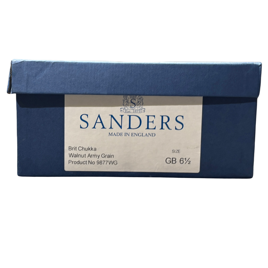 サンダース チャッカブーツ 9877WG ブリットチャッカ グレインレザー  クレープソール ブラウン メンズ サイズ6.5 SANDERS Brti Chukka ブーツ 約25.0cm【LA】【中古】