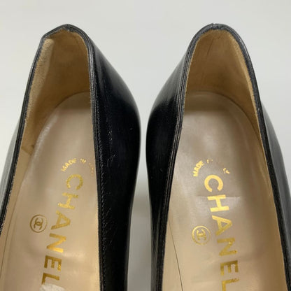 シャネル CCロゴ パンプス レディース サイズ 37.5 ブラック CHANEL 約24.5cm【AFC47】