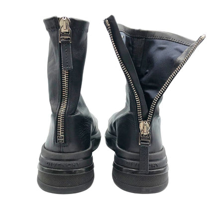 ジバンシー ジップ ブーツ バックジップ ゴム底 レディース サイズ37 ブラック GIVENCHY 約23.5cm【AFC1】