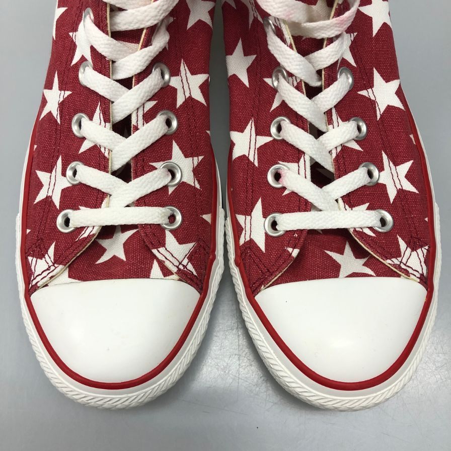 コンバース スニーカー オールスター ハイカット レッド系 星柄 メンズ サイズ28.5cm CONVERSE 約28.5cm【AFC7】