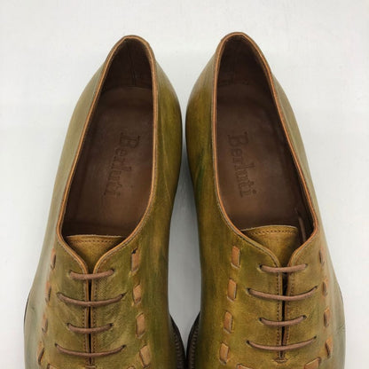 ベルルッティ パティーヌレザー ホールカット オルガ期 ライムグリーン系 サイズ6.5 メンズ Berluti 約25.0cm【PTM1】
