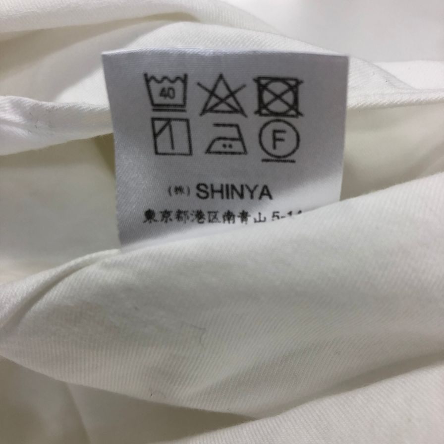 美品◆シンヤ 長袖シャツ 日本製 コットンメンズ サイズ3 ホワイト SHINYA 【AFB37】