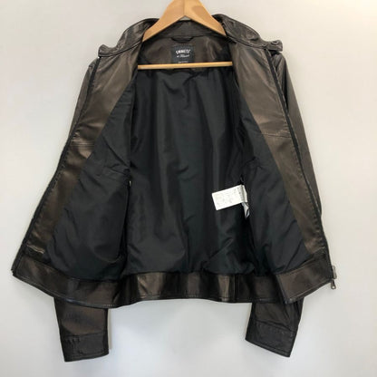 美品◆エンメティ レザージャケット シングル ライダース ラムスキン メンズ ブラック サイズ 44 EMMETI 【AFG1】