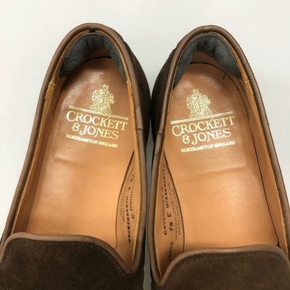 クロケット&ジョーンズ レザーシューズ タッセル ローファー スエード キャベンディッシュ3 ブラウン サイズUK7E CROCKETT&JONES CAVENDISH3 ローファー 約26.5cm【LA】【中古】