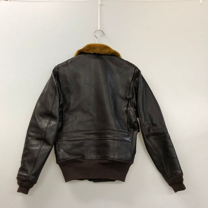 中古■トイズマッコイ フライトジャケット G-1 レザー 襟ボア TMJ2127 ブラウン メンズ 36サイズ TOYS McCOY STEVE McQUEEN 【AFG1】
