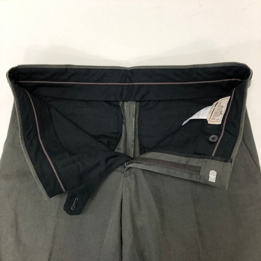 エルメス ショートパンツ レザーあしらい グレー メンズ サイズ38 HERMES 【AFB29】