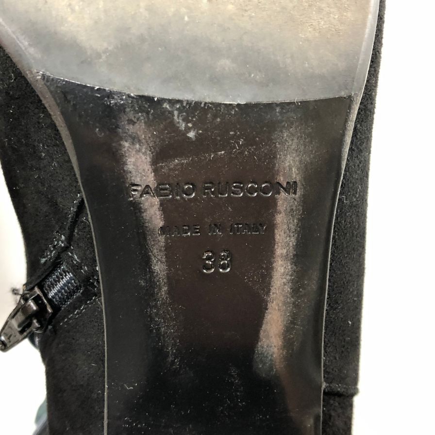 ファビオルスコーニ スエード ヒールパンプス レディース  ブラック サイズ36 FABIO RUSCONI 約23.0cm【AFC47】