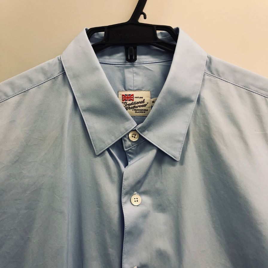 極美品◆トラディショナル ウェザーウェア 長袖シャツ サックスブルー メンズ サイズM Traditional Weatherwear 【AFF20】