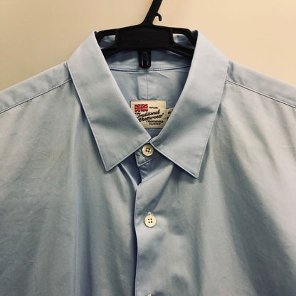 極美品◆トラディショナル ウェザーウェア 長袖シャツ サックスブルー メンズ サイズM Traditional Weatherwear 【AFF20】
