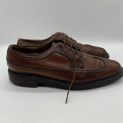 フローシャイム レザーシューズ ウイングチップ グレインレザー ブラウン メンズ サイズUS9.5D FLORSHEIM 約27.5cm【YB6】