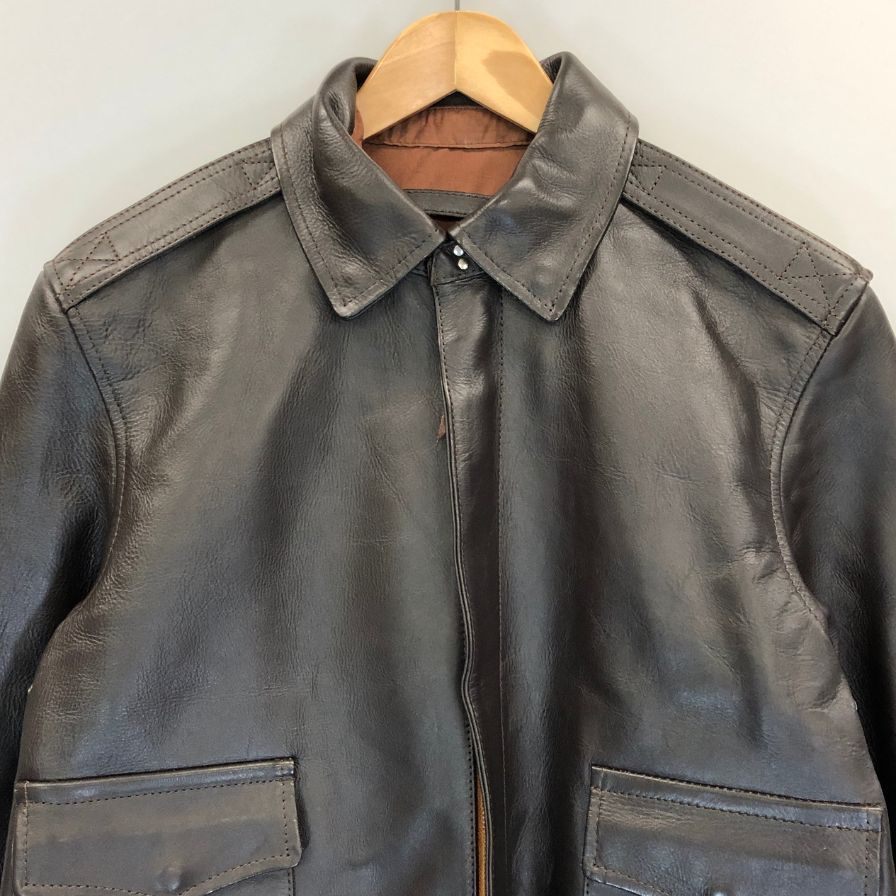 極美品◆YMCLKY MFG レザー ジャケット TYPE A-2 ホースハイド メンズ サイズ38 ブラウン 【AFG1】