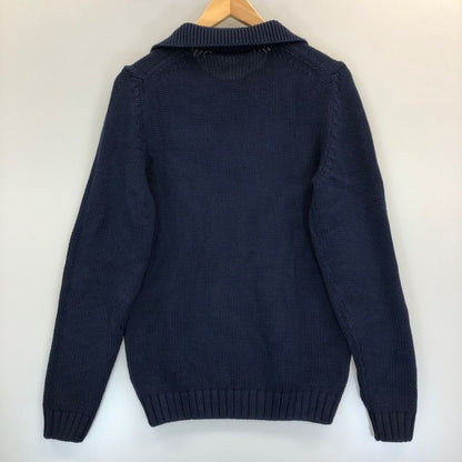 美品◆ザノーネ ニット 厚手 襟付き メンズ ネイビー サイズ50 ZANONE 【AFB28】