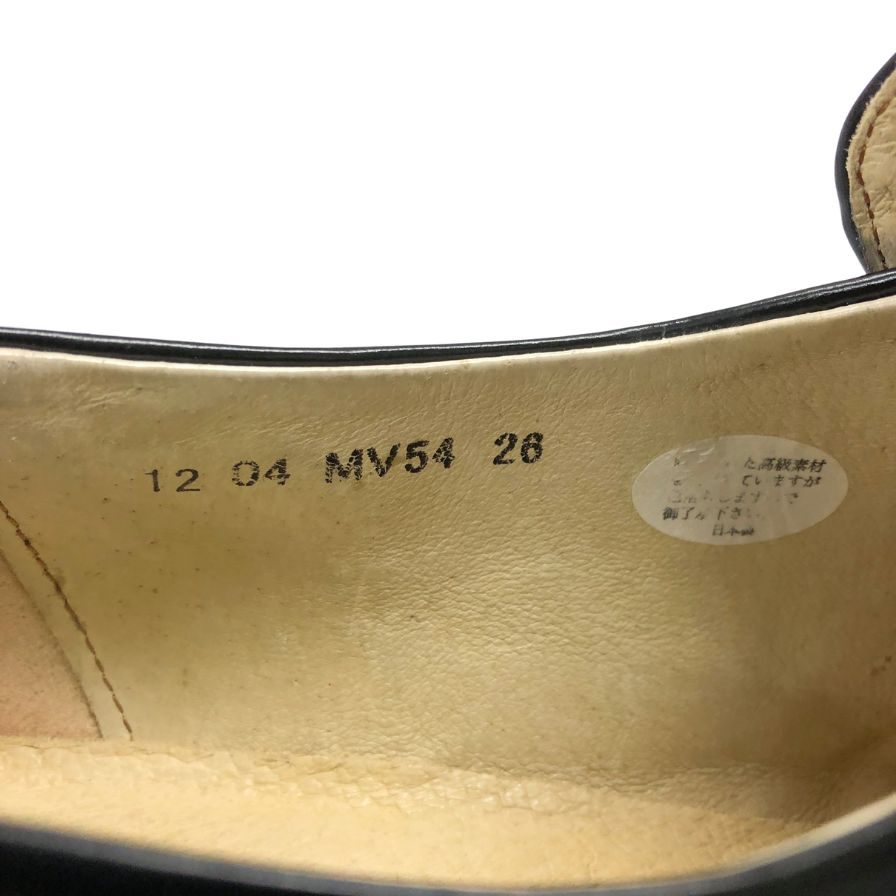 マドラス ビンテージ レザーシューズ スリッポン 日本製 メンズ サイズ26cm ブラック madras vintage 約26.0cm【AFC43】