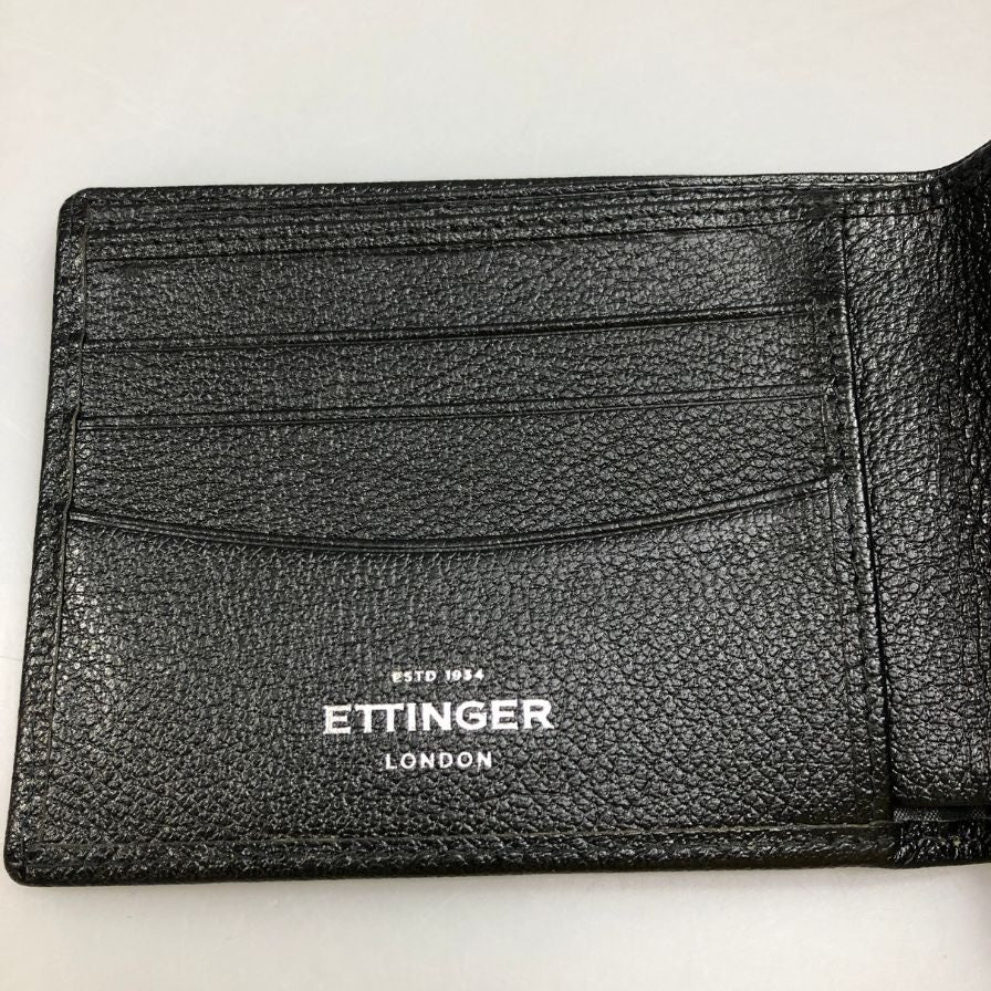 エッティンガー 二つ折り財布 グレインレザー ブラック  ETTINGER【AFI27】