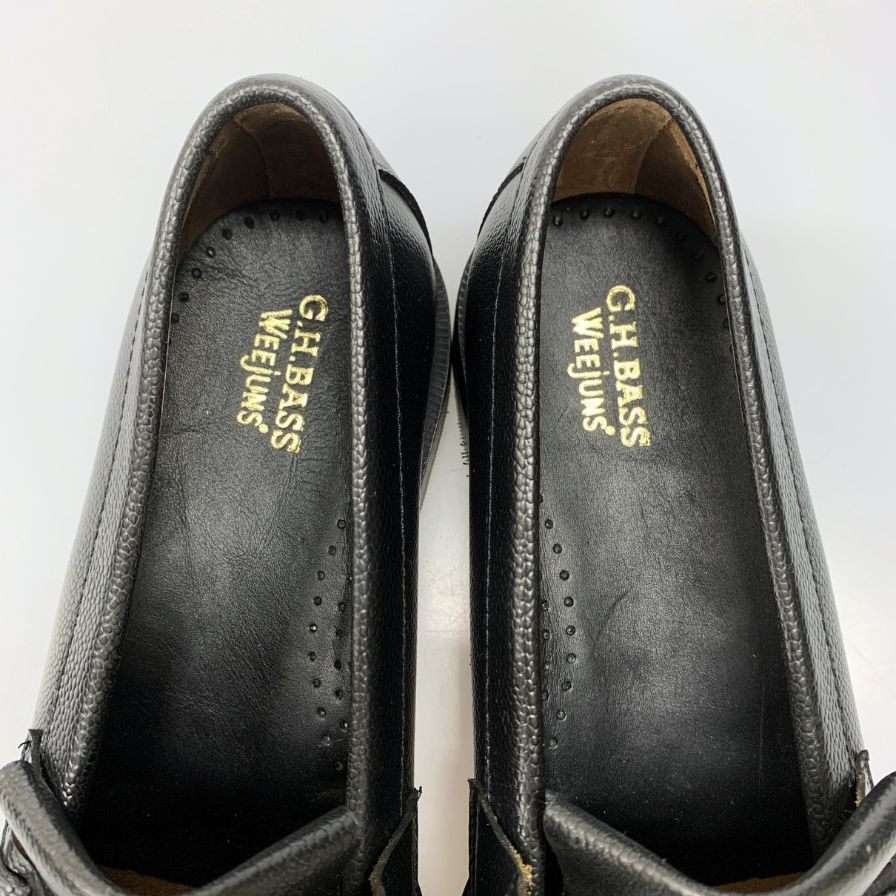 ジーエイチバス ローファー ウィージャンズ シボレザー フリンジ サイズ10.5 メンズ ブラック G.H.Bass&Co. WEEJUNS Layton ローファー 約29.0cm【LA】【中古】