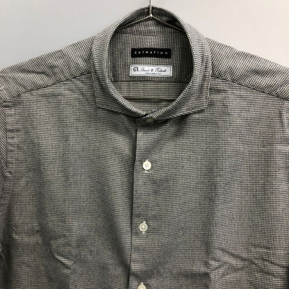 極美品◆エストネーション 長袖シャツ チェック Grandi & Rubinelli グレー系 メンズ サイズXL ESTNATION 【AFB38】