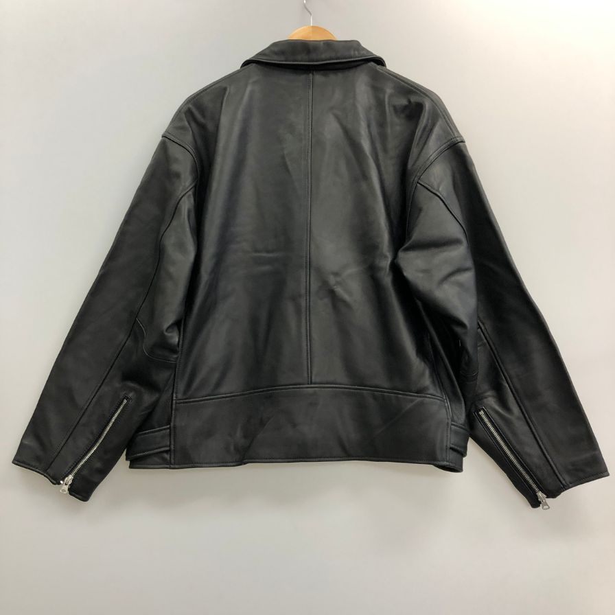 美品◆ビームス レザージャケット ダブルライダース ブラック メンズ サイズM BEAMS 【AFG1】