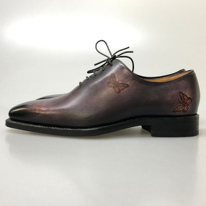 ベルルッティ カーフ レザーシューズ バタフライデザイン シュプリームハンドメイド メンズ サイズ7 パープル系 Berluti SUPREME HAND MADE 約26.0cm【AFD2】