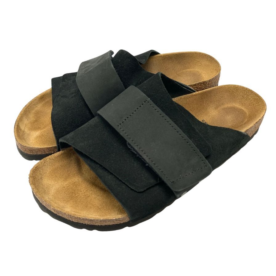 美品◆ビルケンシュトック サンダル キョウト スエード レザー サイズ39 ブラック メンズ BIRKENSTOCK KYOTO【AFD13】