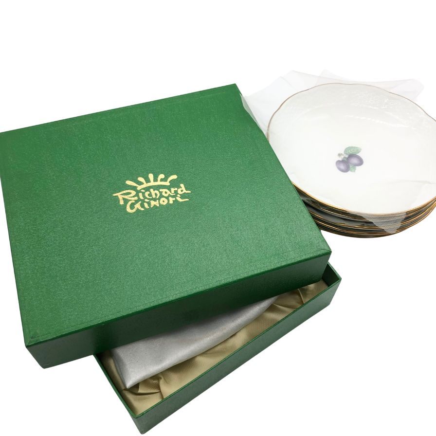 リチャードジノリ プレート イタリアンフルーツ 6客セット ホワイト Richard Ginori【AFI26】【中古】
